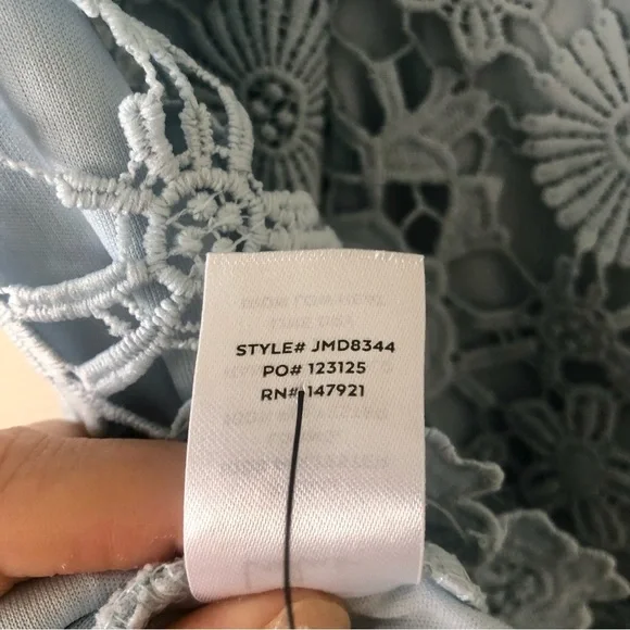 Lulus Romance Language Light Blue Backless Lace Dress Size Small - Picture 10 of 10
